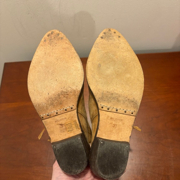 Mr. Wolf Women's Distressed Suede Fringe Ankle Boots Brown Size 37/6.5 Western - Picture 9 of 12